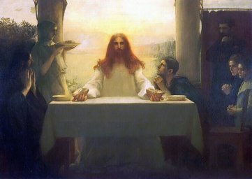 <i>Jesus</i> and the Disciples at Emmaus, by Dagnan-Bouvereret Pascal-Adolphe-Jean [Public Domain Image]