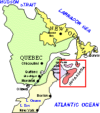 Regional Map of Eastern Canada