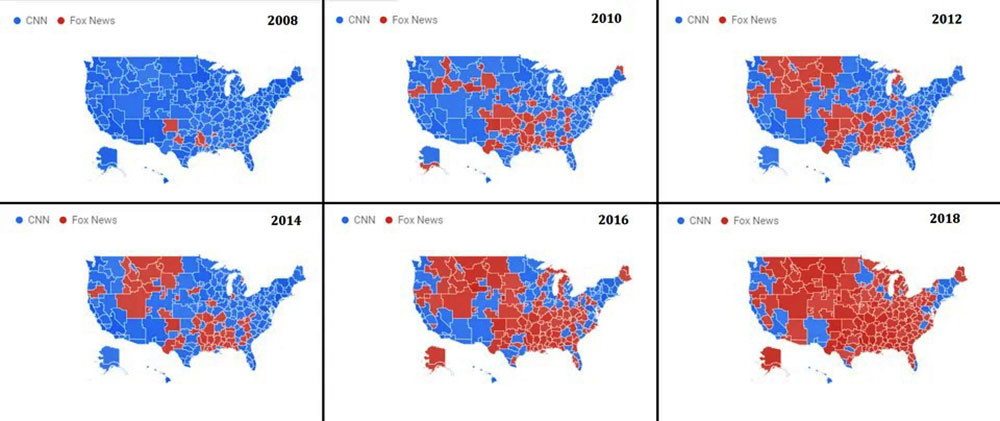 Maps show how CNN lost America to Fox News - Is this Proof of a ...