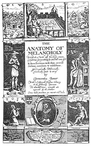 THE TITLE PAGE OF BURTON'S ANATOMY OF MELANCHOLY.